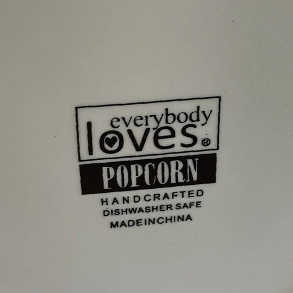 Ceramic Red and White Popcorn Bowl
